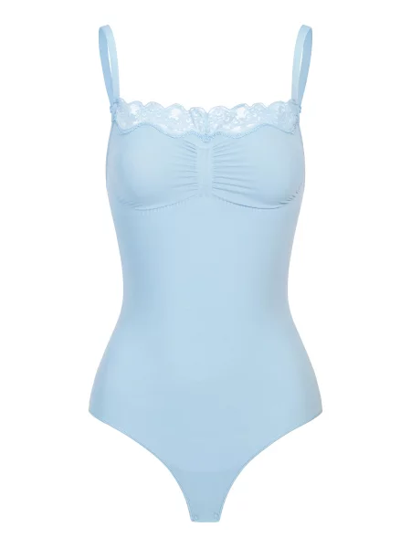 Cfab Alakformáló body Bodysuit Sculpting Shapewear mit Lace pasztellkék
