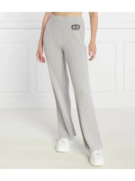 TWINSET De lână pantaloni de tricot cu adaos de cașmir gri