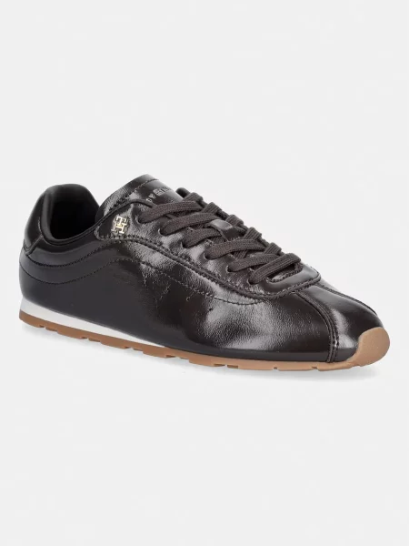 Sneakerși Tommy Hilfiger din piele maro