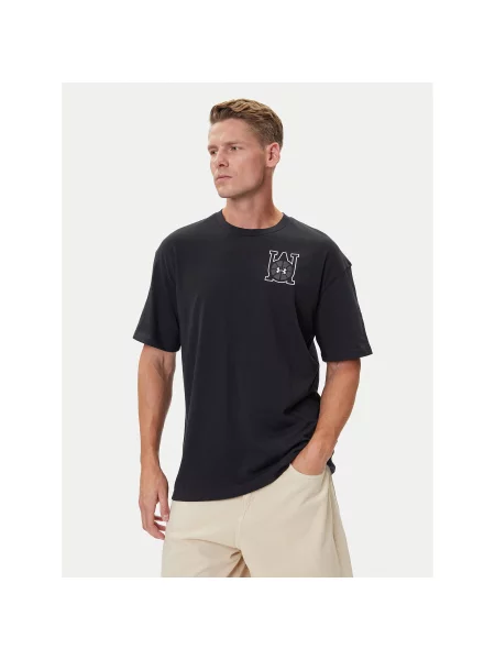 Under Armour T-Shirt Hoops Courtside Oversize μαύρο