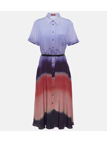 Rochie tip cămașă Altuzarra de mătase cu imagine de costum