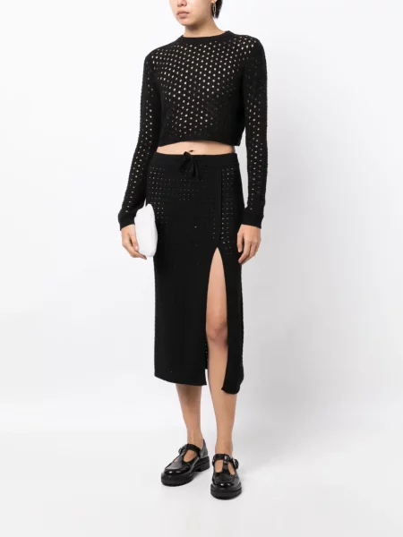 Kašmírové midi sukně Cashmere In Love po kolena černé