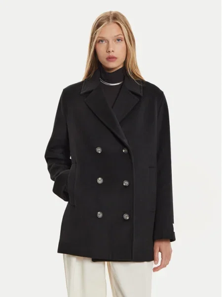 Calvin Klein Palton de lână negru