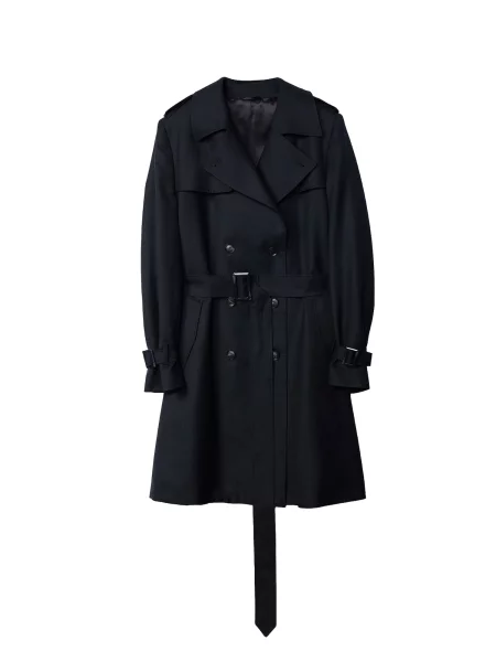 GOBI Cashmere Palton de primăvară-toamnă Women's Double Breasted Cashmere Trench Coat' negru