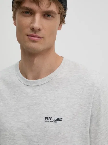 Футболка Pepe Jeans SAM TEE з принтом сірий
