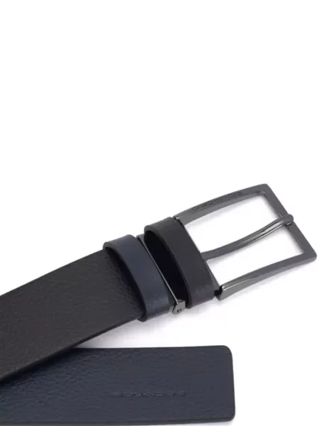 Cu centură curea Piquadro din piele albastru