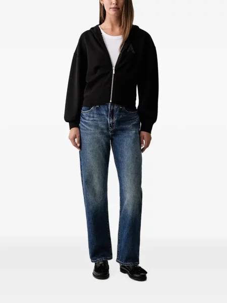 Hanorac cu glugă Armani Exchange cu paiete negru