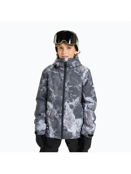 Geacă de snowboard pentru copii Quiksilver Mission Printed thermostamp grayscale