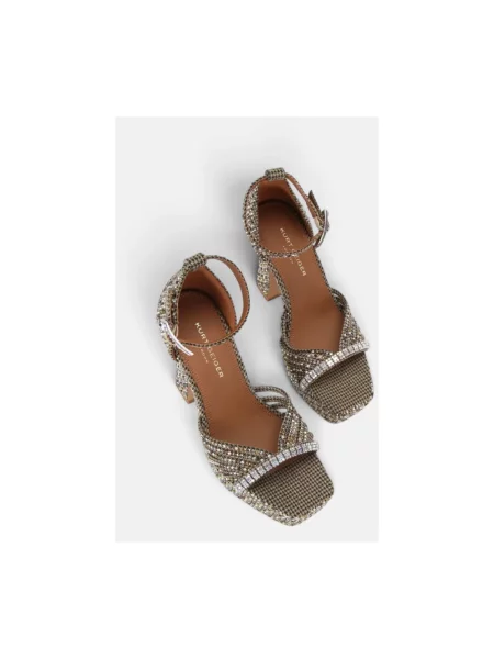 Kurt Geiger London sandały na słupku Crystal Strap Platform żółte