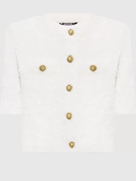 Твідовий кардиган Balmain білий