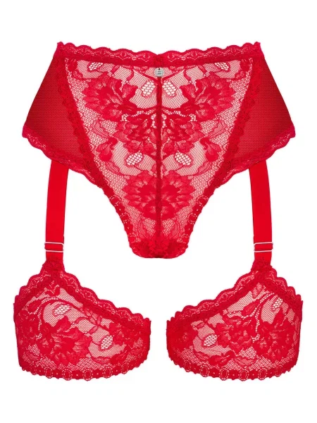 Кружевные трусики с подвязками Трусы_Obsessive_Belovya_garter червоні