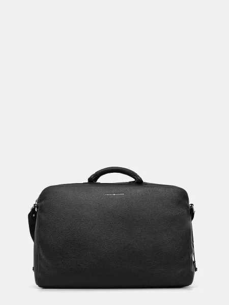 Tommy Hilfiger geantă de piele 52 x 34 x 18 cm negru