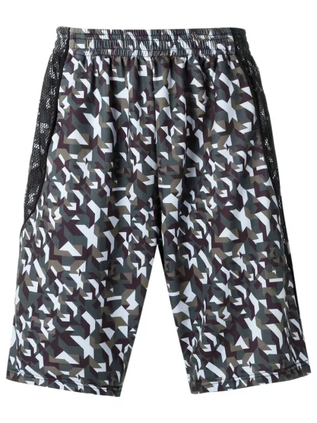 Pantaloni scurți Amir Slama cu imagine cu imprimeu geometric negru