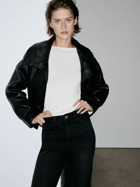 Dżinsy Newmom comfort z wysokim stanem black denim Kobieta 34 MANGO czarne