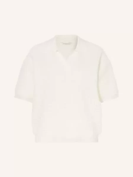 Jeanne Baret Pletené Polo Tričko Saffron bílá