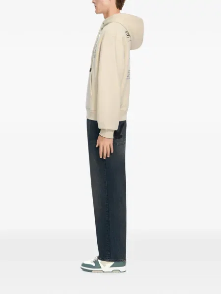 Hanorac cu glugă Off-white cu buline alb