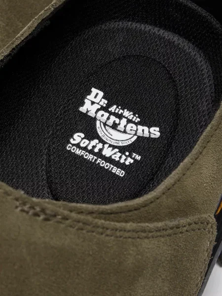 Замшевые мюли Dr. Martens зеленые