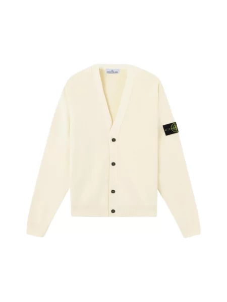 Kardigan Stone Island z dekoltem w serek z kamieniami żółty