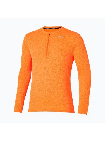 Longsleeve do biegania Mizuno Core Impulse Half Zip Tee pomarańczowa