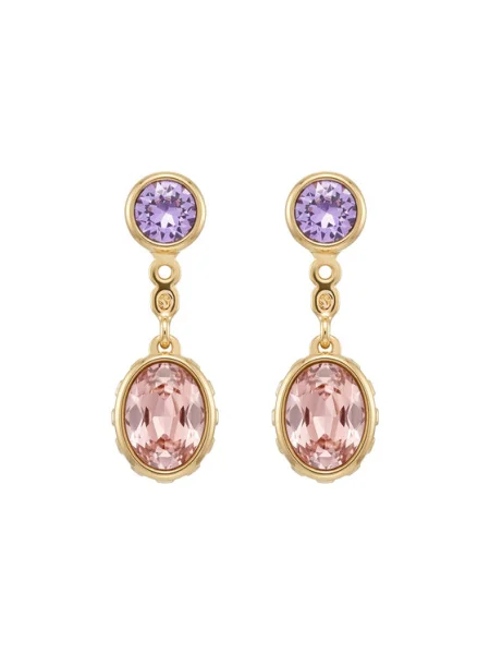 Swarovski Fülbevalók barna / arany lila