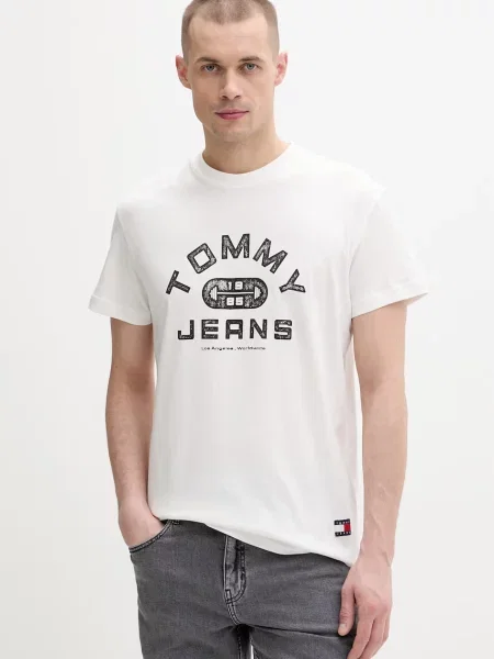 Tommy Jeans tričko béžové