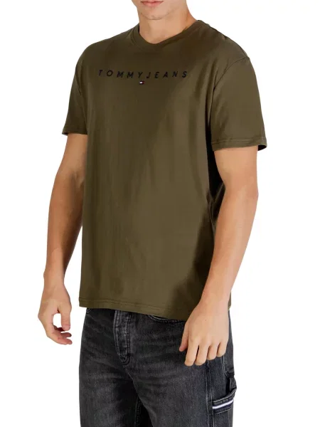 Tommy Jeans Majica mornarska / oliva črna