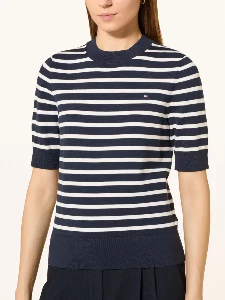 Tommy Hilfiger Pletené Tričko / tmavě modrá bílá