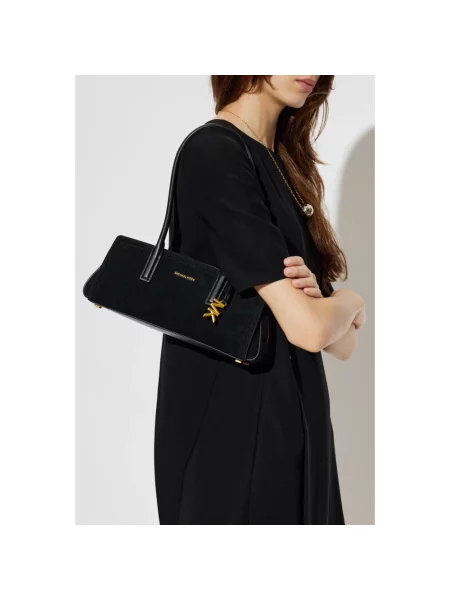MICHAEL Michael Kors torebka bagietka zamszowa LAILA czarna