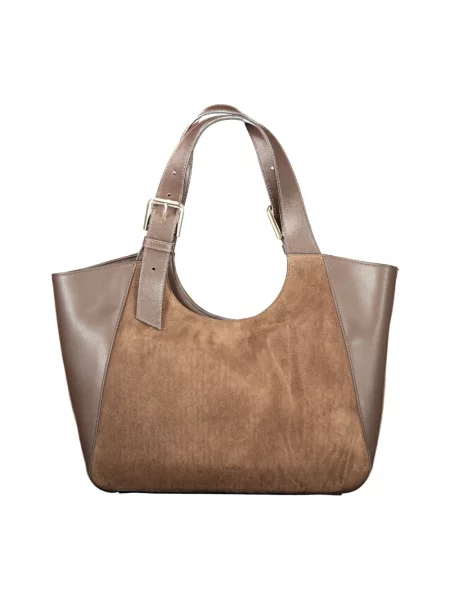 Furla torebka skórzana Dora M Tote brązowa
