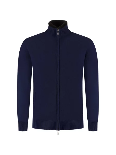 Kašmírový s límcem svetr Doriani Cashmere modrý