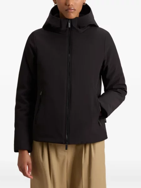 Geacă cu puf Woolrich cu glugă negru
