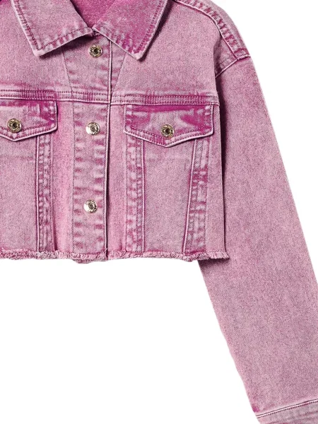 Kurtka jeansowa dziecięca Twinset różowa