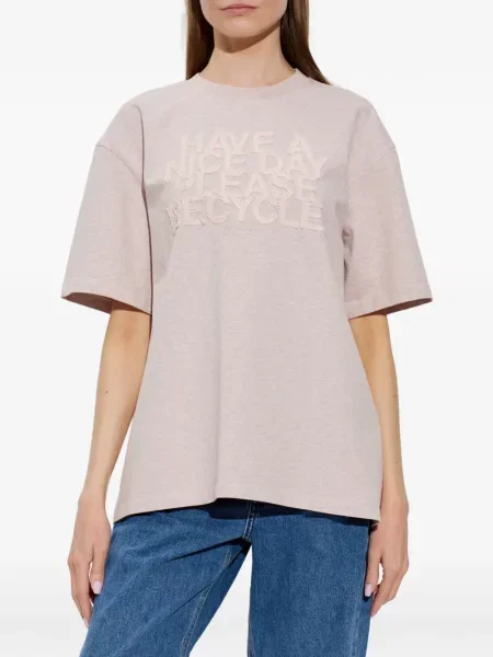 Tricou Ganni cu aplicații roz