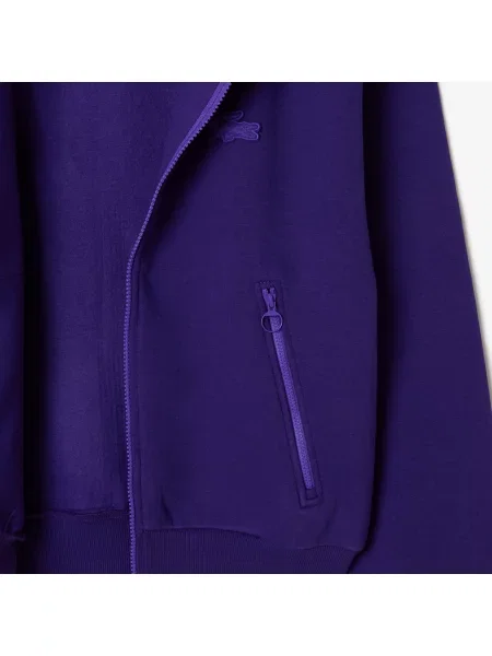 Lacoste Bluza Dresowa Z Zamkiem Błyskawicznym Z Bawełny fioletowa