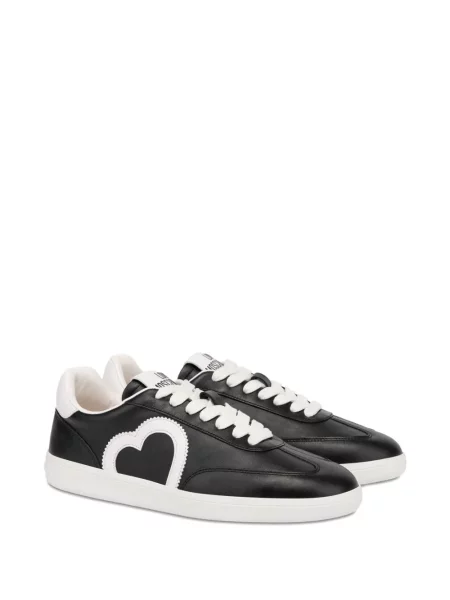 Sneakerși Love Moschino cu șireturi din dantelă negru