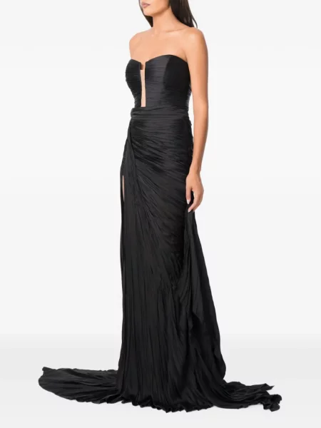 Rochie Norina St cu volane fără bretele negru