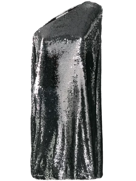 Rochie Stella Mccartney cu un umăr gol de costum argintiu
