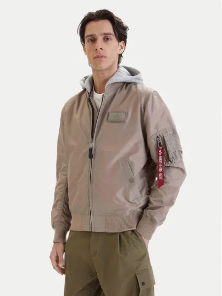 ALPHA INDUSTRIES Prechodná bunda tmavošedá béžová