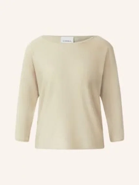 Comma Sweter Z Rękawami I Błyszczącą Przędzą beige beżowy