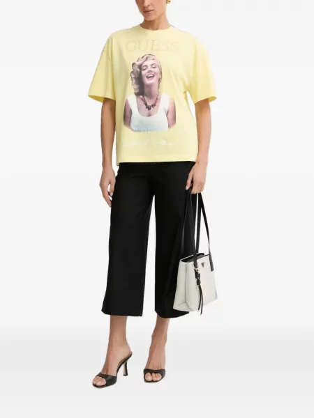 Tricou Guess cu imagine galben