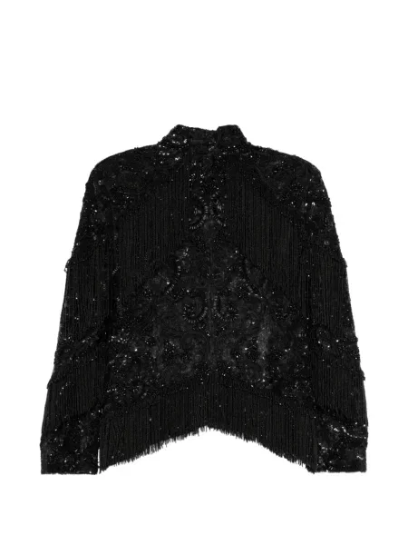 Bunda Zuhair Murad s třásněmi černá