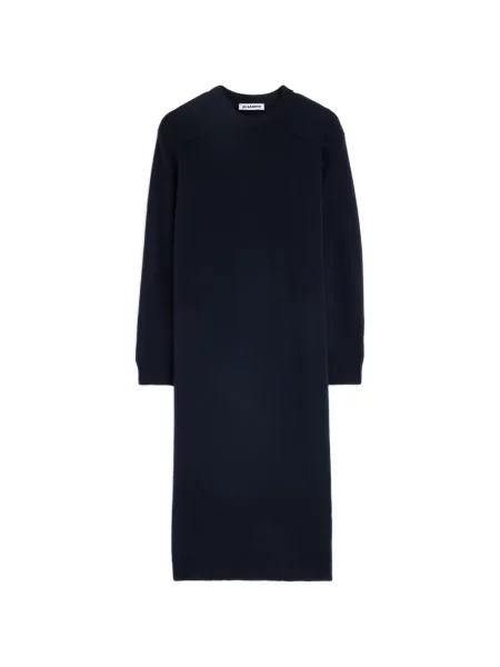 Rochie maxi Jil Sander cu decolteu rotund albastru