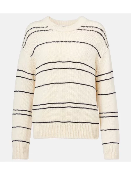 Pulover Vince de lână cu dungi bej
