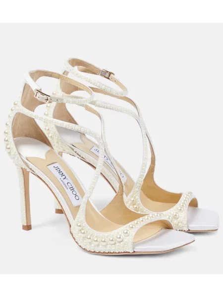 Кожени сандали Jimmy Choo бяло