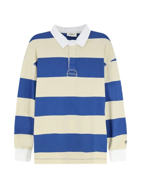 Lung tricou polo Pompeii albastru