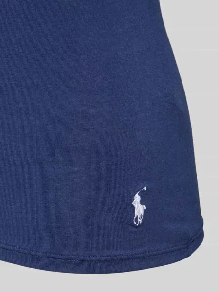 Góra od piżamy z wyhaftowanym logo Polo Ralph Lauren granatowa