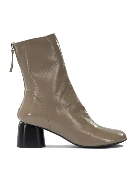 Botki Halmanera skórzane beżowe