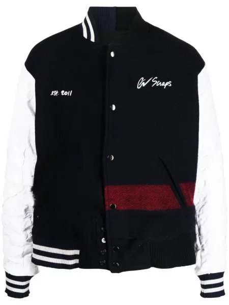 Geacă bomber Greg Lauren cu broderie albastru