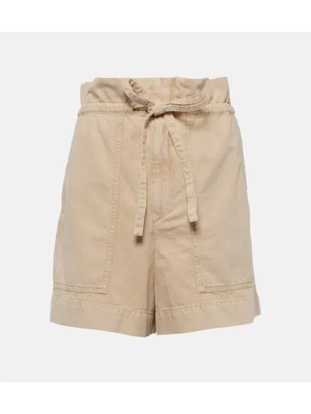 Szorty jeansowe Marant Etoile z wysoką talią brązowe