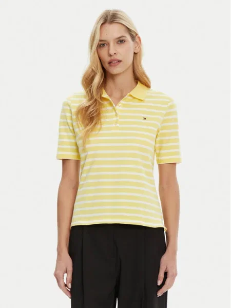 Tommy Hilfiger Тениска с яка и жълт